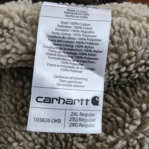 Carhartt Men's Sherpa-Lined Utility Jacket - Relaxed Fit - Washed Duck - Picture 8 of 8